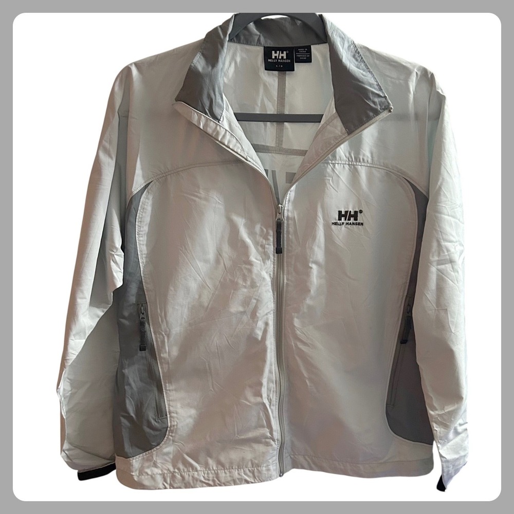 Helly‎ Hansen Lightweight Full Zip Jacket White/Grey Mens Size L